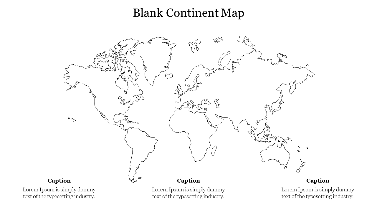 Get Blank Continent Map PowerPoint Presentation Template